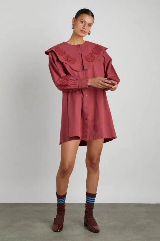 Dresses Women Damson Madder Mimi Mini Dress 8211 Plum Broderie
