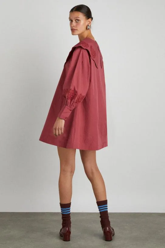 Dresses Women Damson Madder Mimi Mini Dress 8211 Plum Broderie