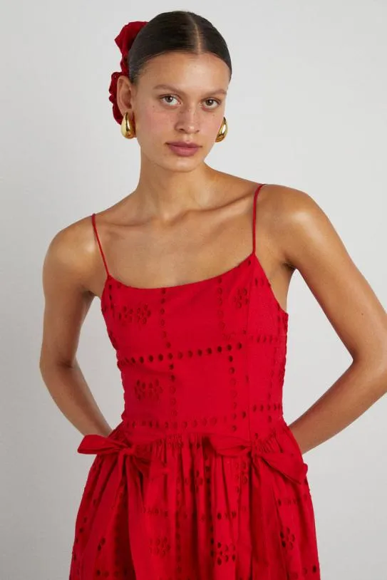 Dresses Women Damson Madder Penelope Mini 8211 Red Broderie