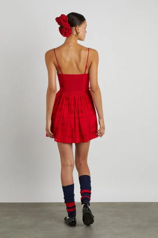 Dresses Women Damson Madder Penelope Mini 8211 Red Broderie