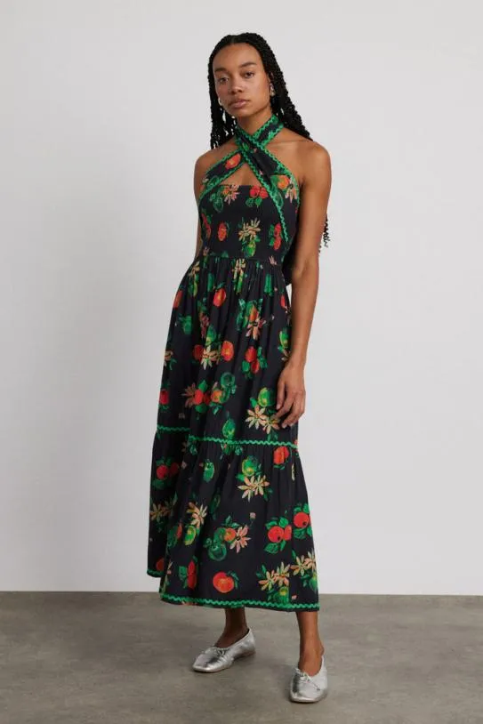 Dresses Women Damson Madder Pia Midi Dress 8211 Apple Print