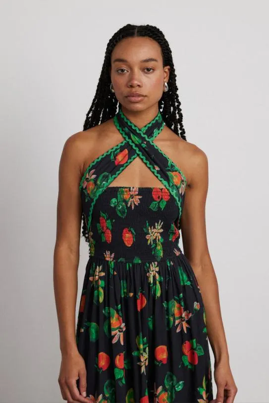 Dresses Women Damson Madder Pia Midi Dress 8211 Apple Print