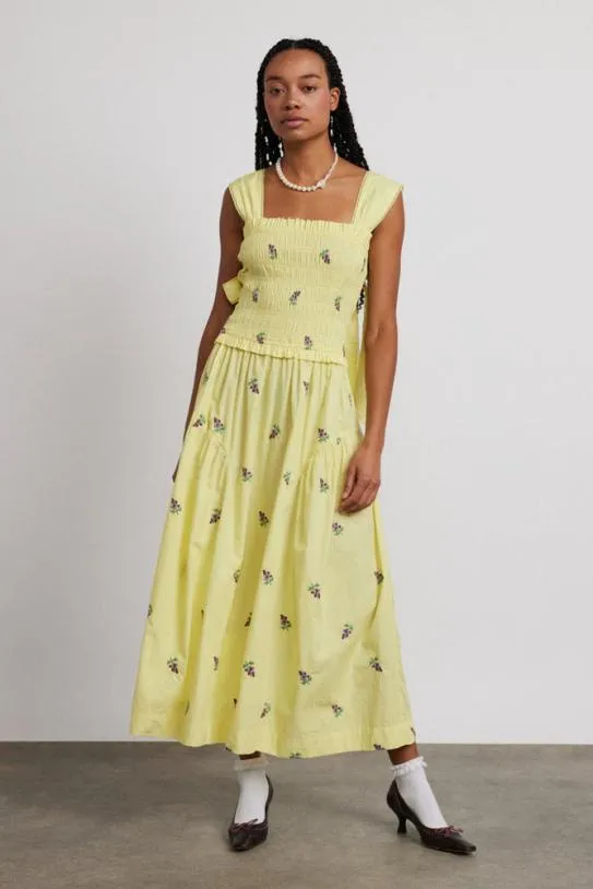 Dresses Women Damson Madder Tish Poplin Midi Dress 8211 Grape Embroidery
