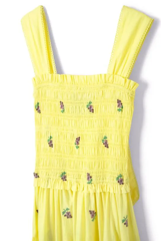 Dresses Women Damson Madder Tish Poplin Midi Dress 8211 Grape Embroidery