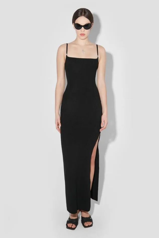 Dresses Women MISBHV Knitted Seamless Maxi Dress With Slit Black