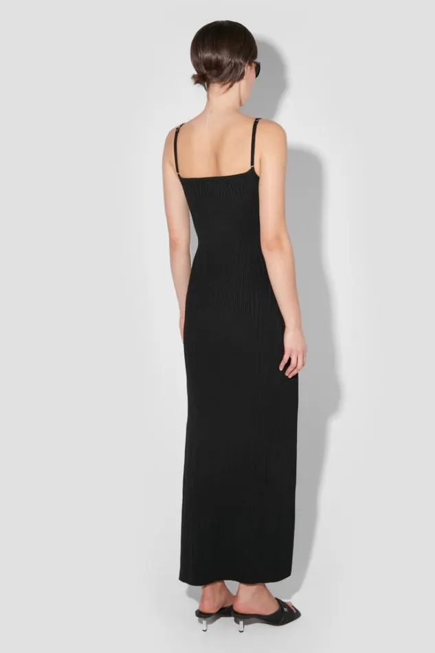 Dresses Women MISBHV Knitted Seamless Maxi Dress With Slit Black