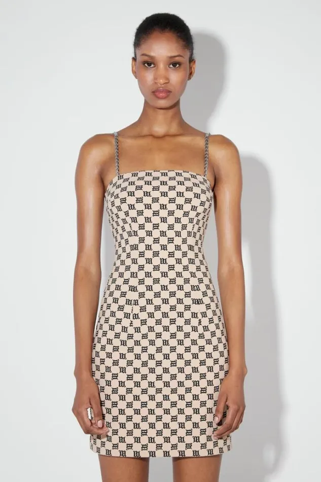 Dresses Women MISBHV Monogram Spaghetti Mini Dress Beige