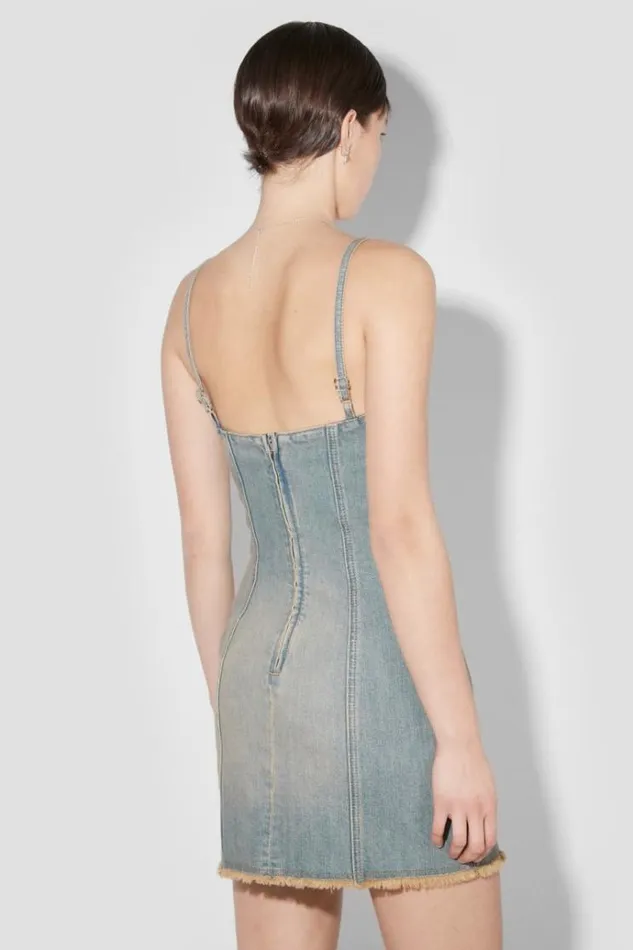 Dresses Women MISBHV Sunset Wash Lara Laced Denim Mini Dress Blue