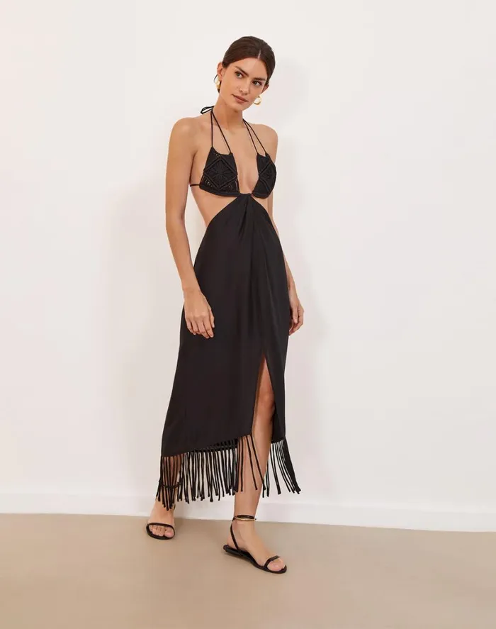 Dresses Women ViX Paula Hermanny Amra Midi Dress 8211 Black