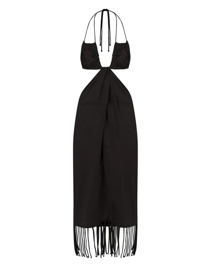 Dresses Women ViX Paula Hermanny Amra Midi Dress 8211 Black