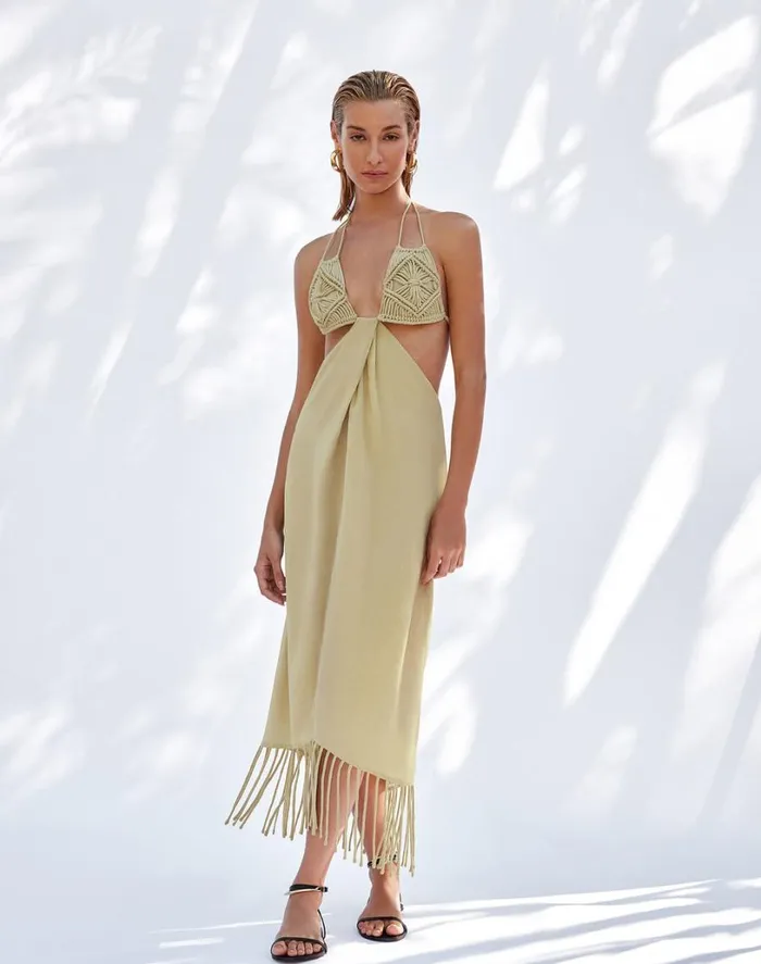 Dresses Women ViX Paula Hermanny Amra Midi Dress 8211 Olivine