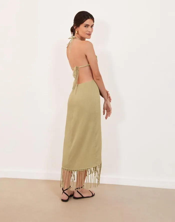 Dresses Women ViX Paula Hermanny Amra Midi Dress 8211 Olivine