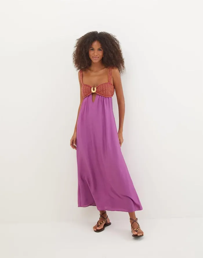 Dresses Women ViX Paula Hermanny Aria Long Dress 8211 Berry Burst
