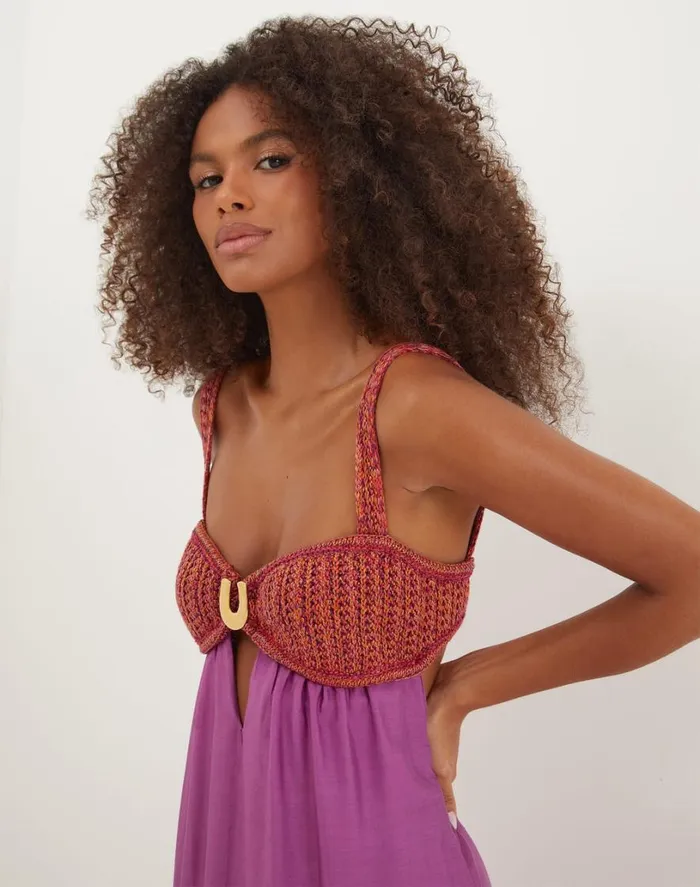 Dresses Women ViX Paula Hermanny Aria Long Dress 8211 Berry Burst