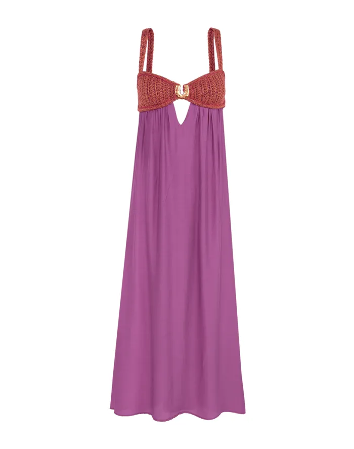 Dresses Women ViX Paula Hermanny Aria Long Dress 8211 Berry Burst