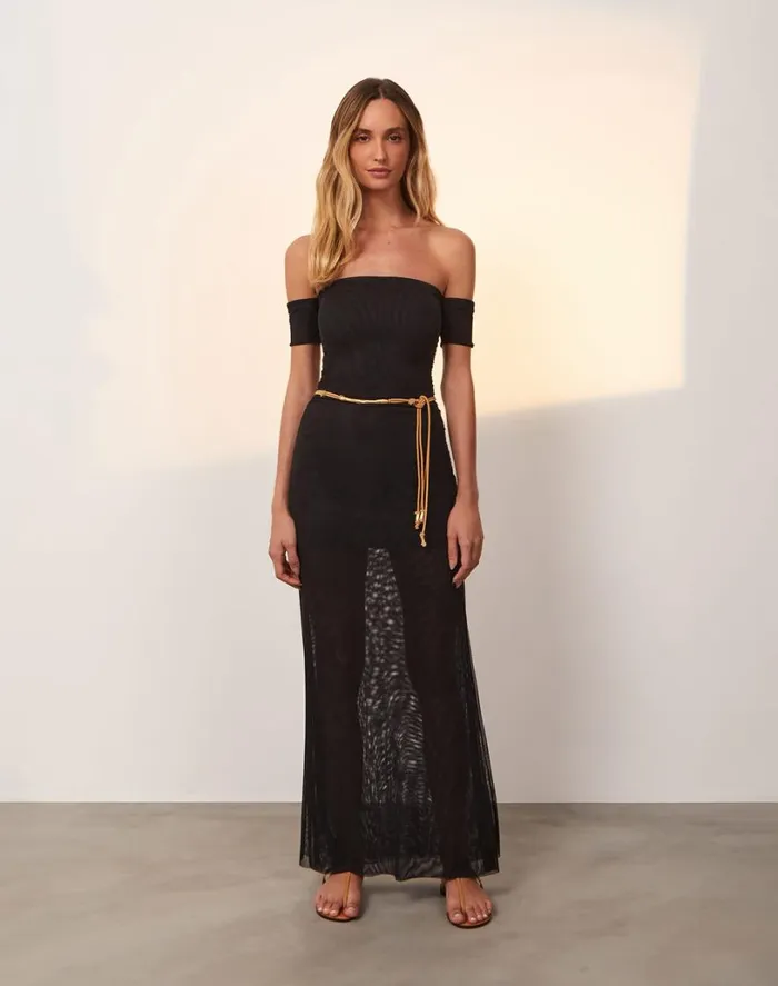 Dresses Women ViX Paula Hermanny Brine Detail Long Dress 8211 Black