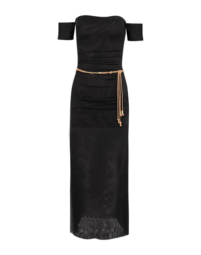 Dresses Women ViX Paula Hermanny Brine Detail Long Dress 8211 Black