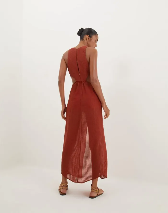 Dresses Women ViX Paula Hermanny Dasha Detail Long Dress 8211 Redwood