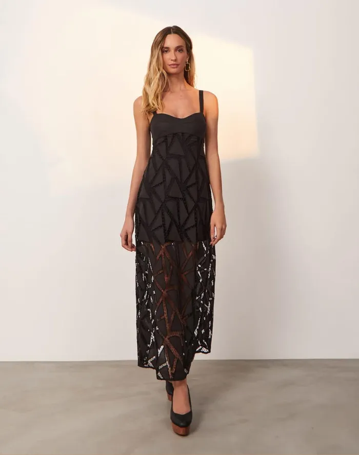 Dresses Women ViX Paula Hermanny Eleni Long Dress 8211 Black