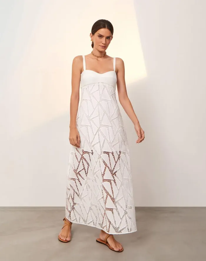 Dresses Women ViX Paula Hermanny Eleni Long Dress 8211 Off White