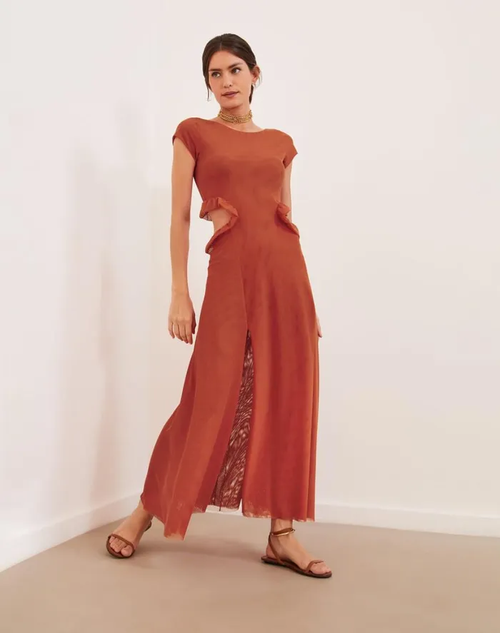 Dresses Women ViX Paula Hermanny Evie Long Dress 8211 Grapefruit