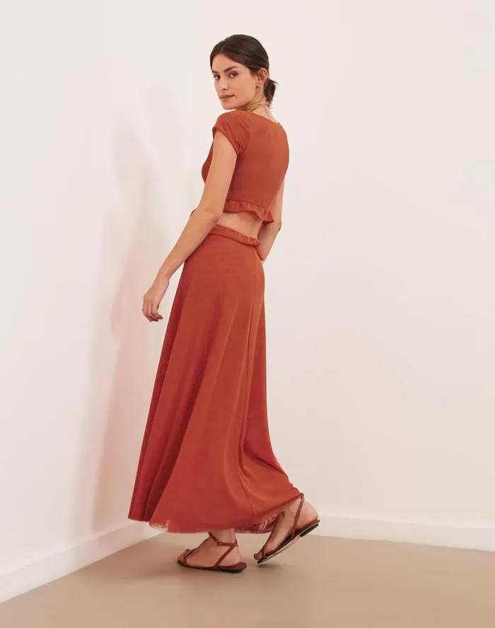 Dresses Women ViX Paula Hermanny Evie Long Dress 8211 Grapefruit