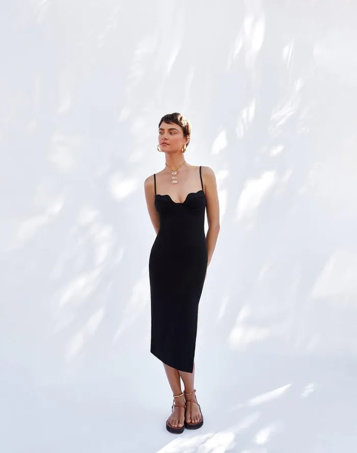 Dresses Women ViX Paula Hermanny Firenze Lou Midi Dress 8211 Black