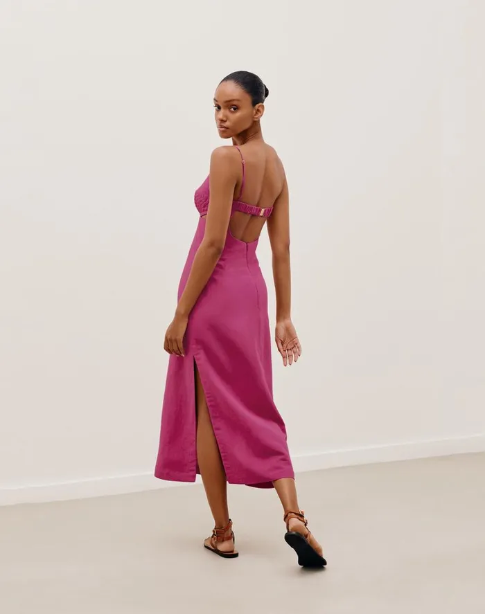 Dresses Women ViX Paula Hermanny Francis Midi Dress 8211 Bubblegum