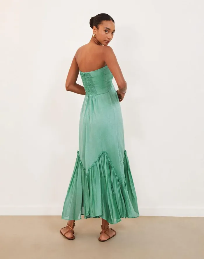 Dresses Women ViX Paula Hermanny Harper Detail Long Dress 8211 Seagreen