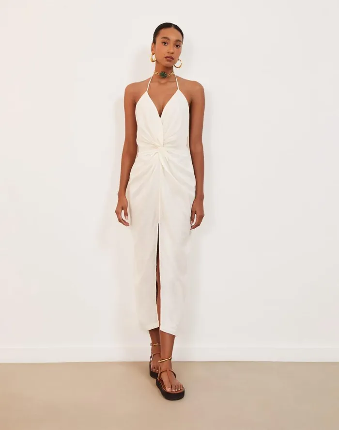 Dresses Women ViX Paula Hermanny Kana Midi Dress 8211 Off White