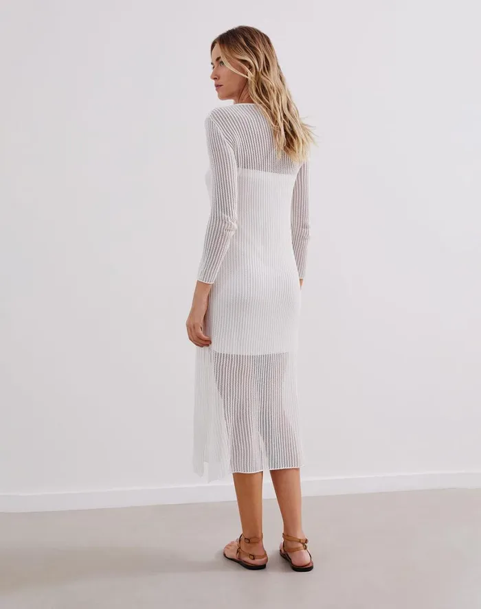 Dresses Women ViX Paula Hermanny Knit Telma Midi Dress 8211 Off White