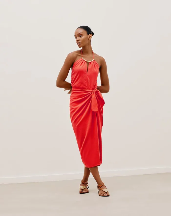 Dresses Women ViX Paula Hermanny Luna Detail Midi Dress 8211 Tomato