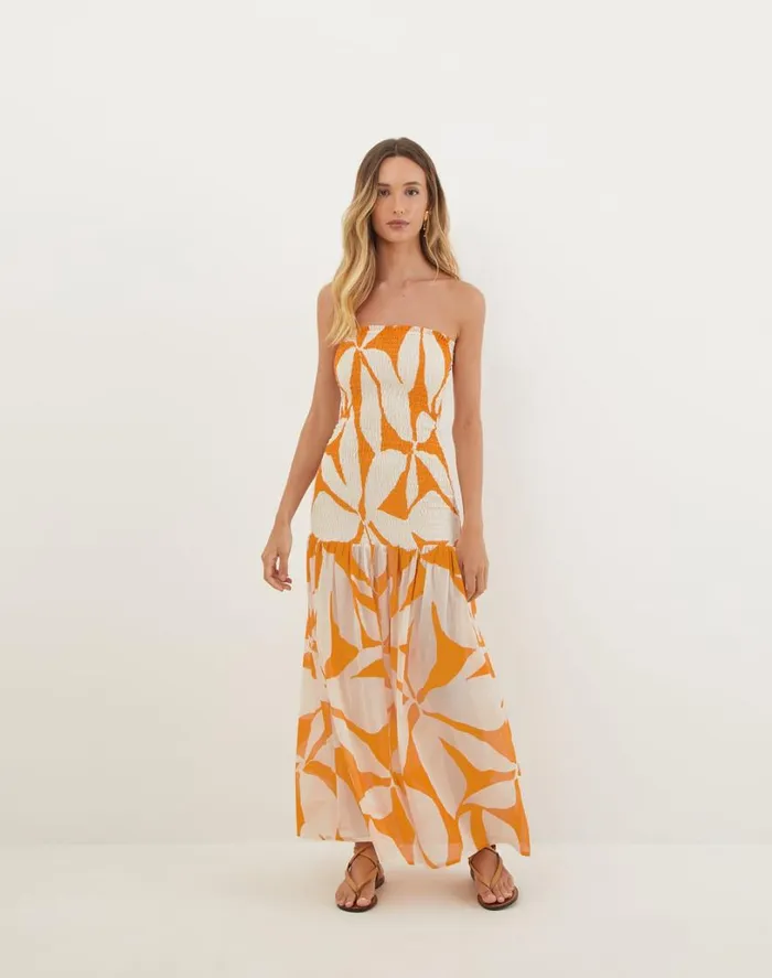 Dresses Women ViX Paula Hermanny Maira Long Dress 8211 Bossa Sunset
