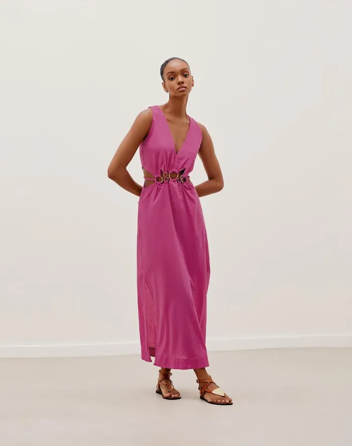 Dresses Women ViX Paula Hermanny Maya Detail Long Dress 8211 Bubblegum