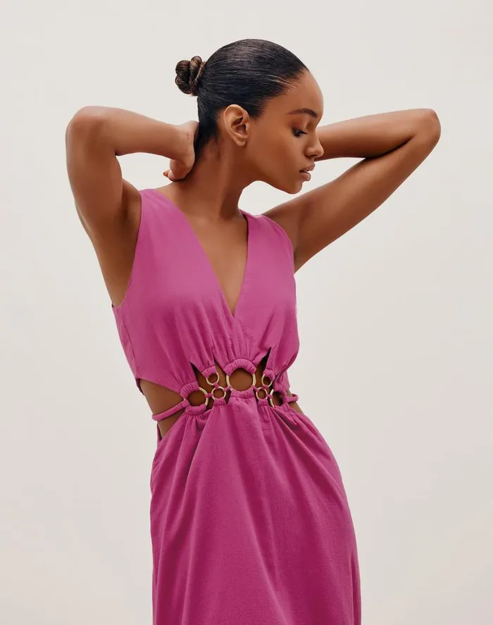 Dresses Women ViX Paula Hermanny Maya Detail Long Dress 8211 Bubblegum