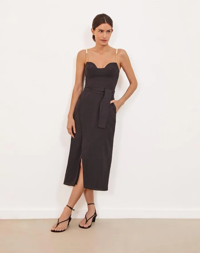 Dresses Women ViX Paula Hermanny Nila Detail Midi Dress 8211 Black