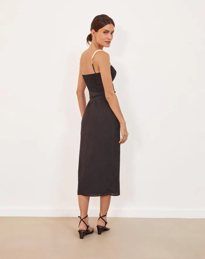 Dresses Women ViX Paula Hermanny Nila Detail Midi Dress 8211 Black