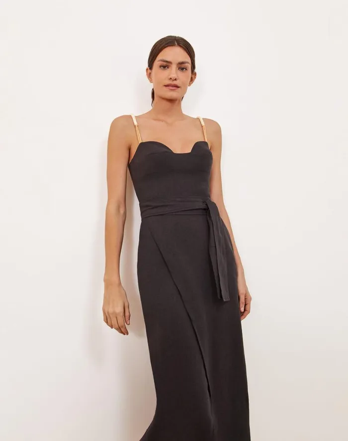 Dresses Women ViX Paula Hermanny Nila Detail Midi Dress 8211 Black