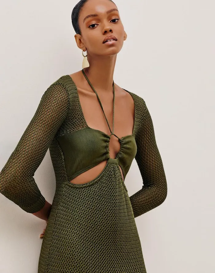Dresses Women ViX Paula Hermanny Penny Long Dress 8211 Avocado