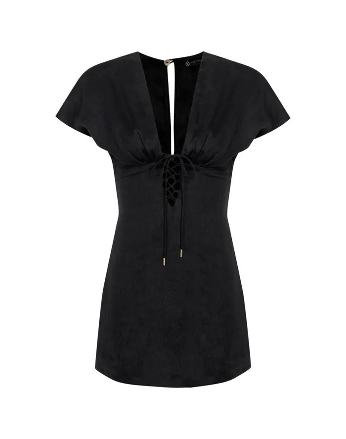 Dresses Women ViX Paula Hermanny Saskia Short Dress 8211 Black