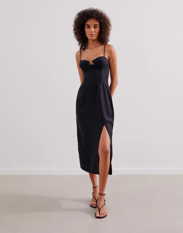 Dresses Women ViX Paula Hermanny Shan Midi Dress 8211 Black