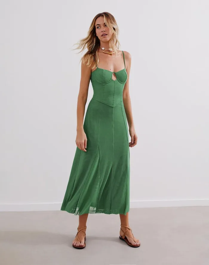 Dresses Women ViX Paula Hermanny Sheer Maya Long Dress 8211 Aspen