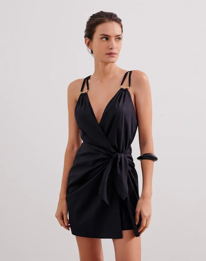 Dresses Women ViX Paula Hermanny Shiso Short Dress 8211 Black