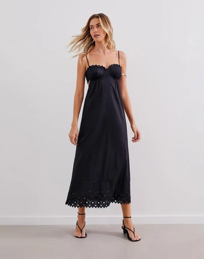 Dresses Women ViX Paula Hermanny Tess Long Dress 8211 Black