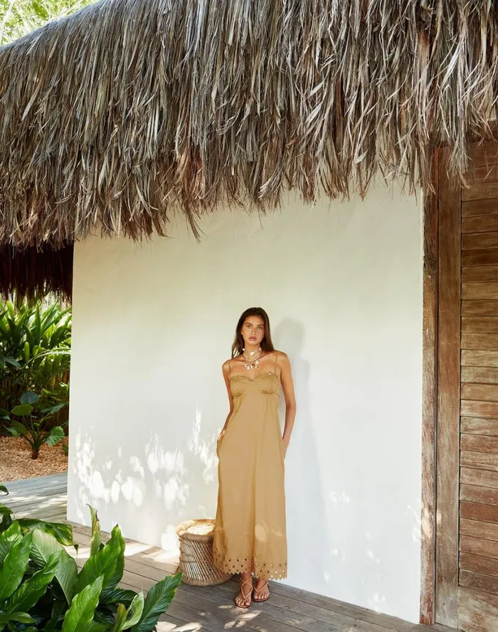 Dresses Women ViX Paula Hermanny Tess Long Dress 8211 Walnut