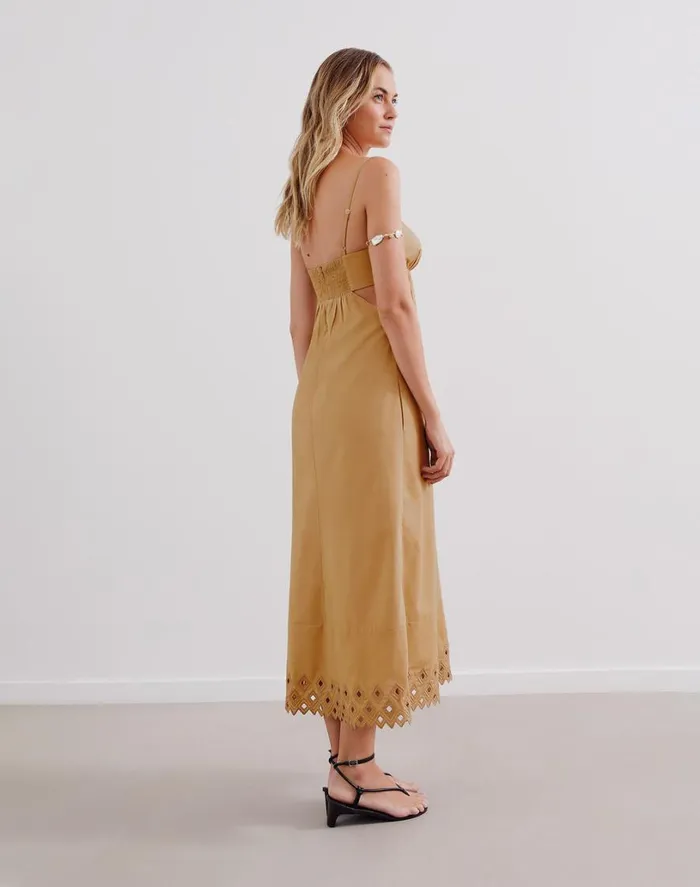 Dresses Women ViX Paula Hermanny Tess Long Dress 8211 Walnut