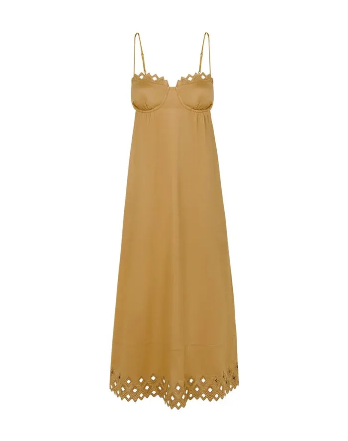 Dresses Women ViX Paula Hermanny Tess Long Dress 8211 Walnut