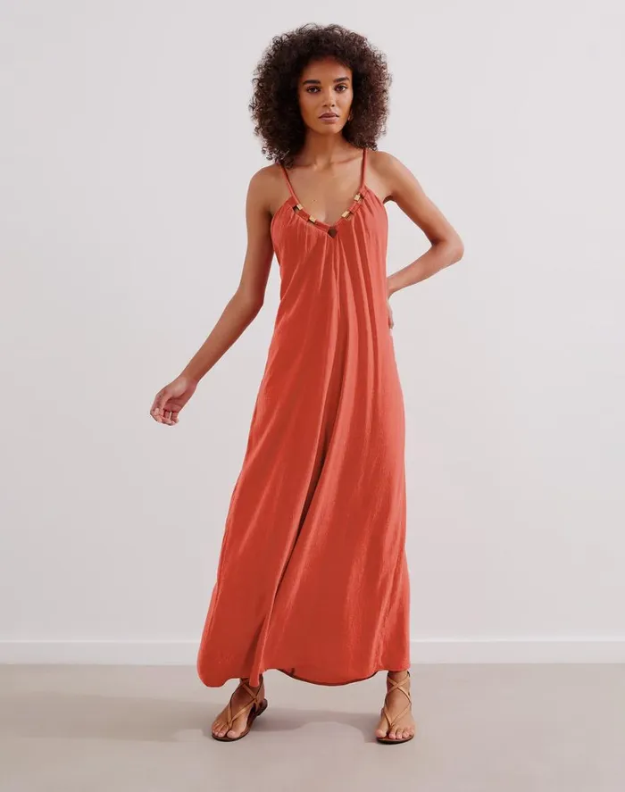 Dresses Women ViX Paula Hermanny Zima Long Dress 8211 Brick