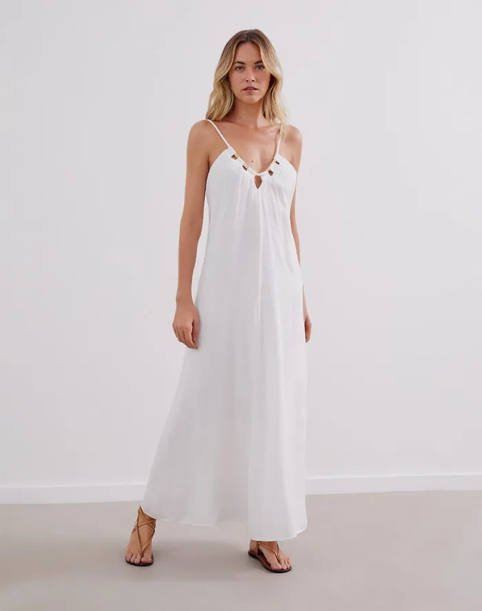 Dresses Women ViX Paula Hermanny Zima Long Dress 8211 Off White