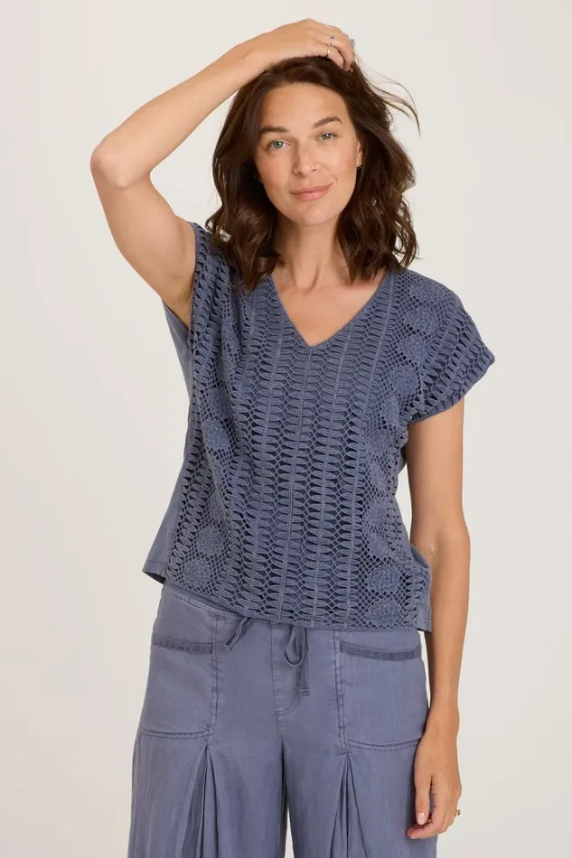 Eaves Top Hypnotic Pigment Clothing XCVI ShirtsBlouses
